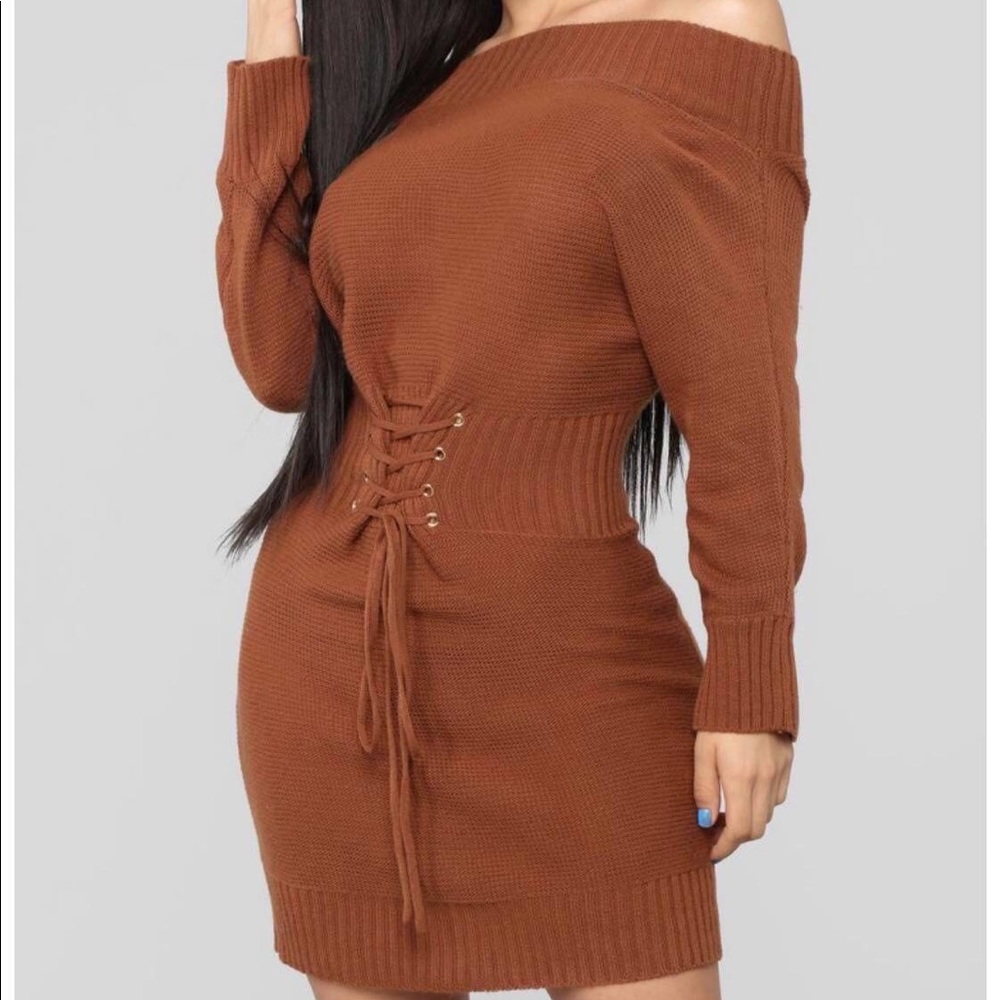 Brown dress from Fashion Nova